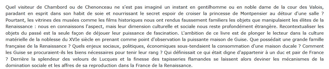 Les Guise et leur paraître, Marjorie Meiss-Even