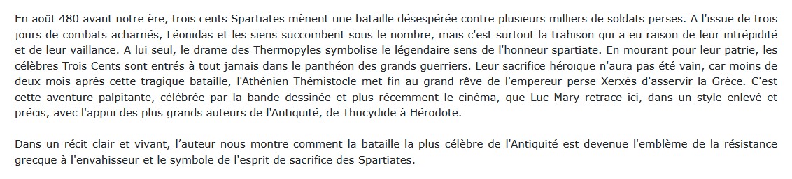 Les Thermopyles - La plus célèbre bataille de l'Antiquité, Luc Mary