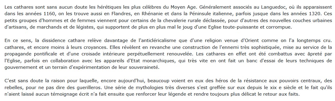 Les cathares , ennemis de l’intérieur, Arnaud Fossier 