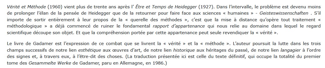 Les grandes lignes d'une herméneutique philosophique