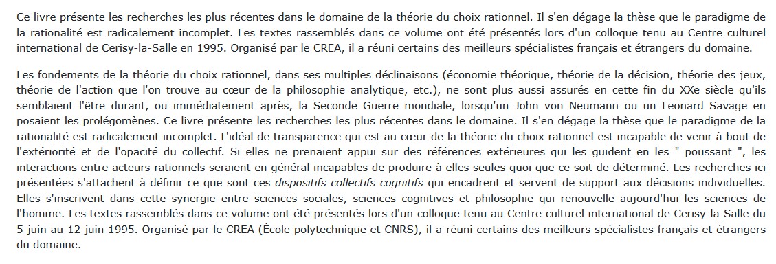 Les limites de la rationalité - Colloque de Cerisy