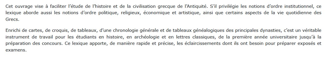 Lexique d'histoire et de civilisation grecques, Anne et François Queyrel