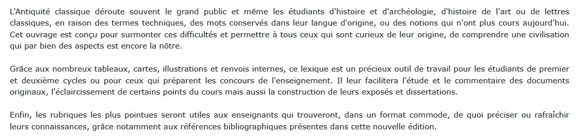 Lexique d'histoire et de civilisation romaines, Jean-Luc Lamboley