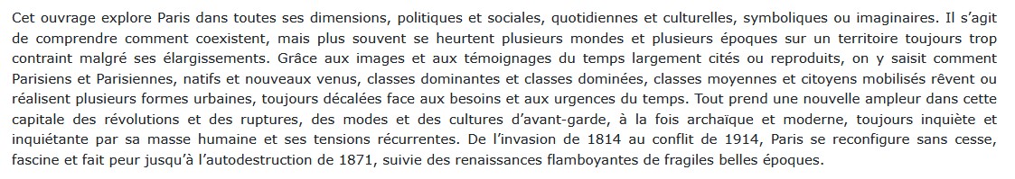 Paris, capitales des XIXe siècles, Christophe Charle