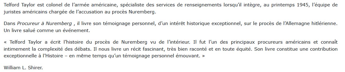 Procureur à Nuremberg, Telford Taylor
