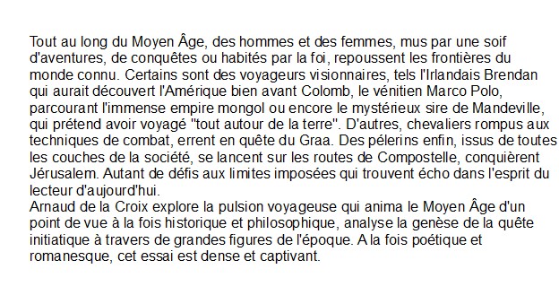 Sur les routes du Moyen âge, Arnaud de La Croix