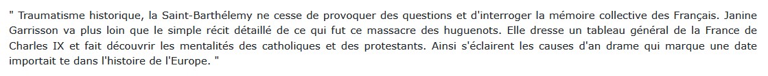 1572 - La Saint-Barthélemy, Janine Garrisson 