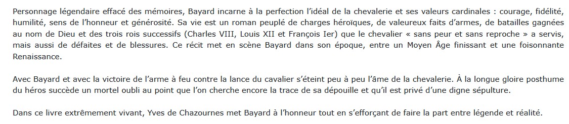 Bayard - Le Chevalier oublié,  Yves de Chazournes 