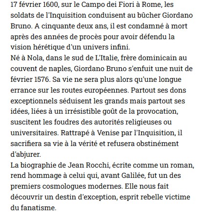 Giordano Bruno, Jean Rocchi 