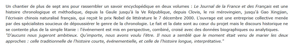 Journal de la France et des Français 