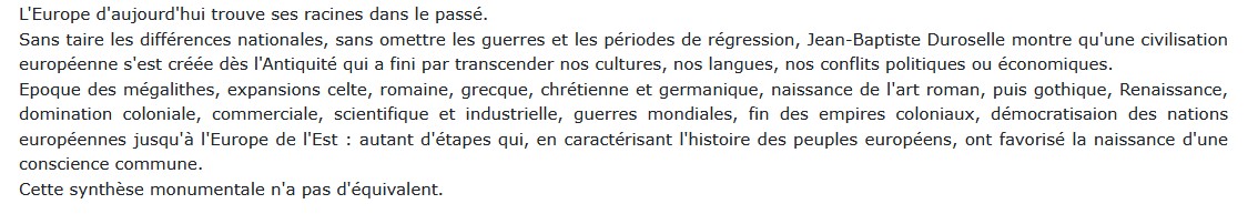 L'Europe - Histoire de ses peuples, Jean-Baptiste Duroselle
