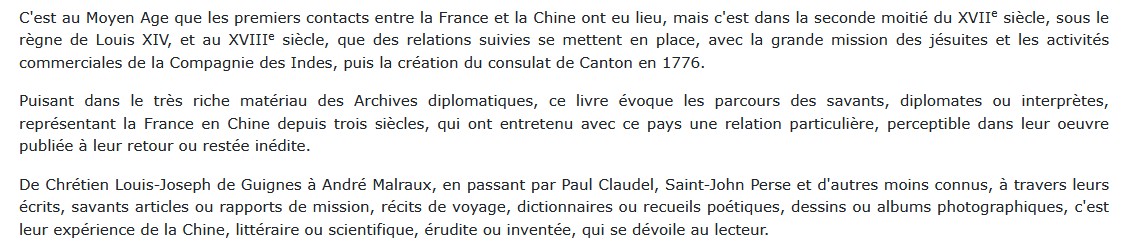 La Chine une passion française, Isabelle Nathan-Ebrard et Romain Perroud 
