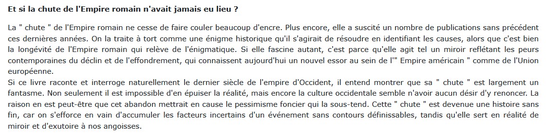 La chute de l'Empire Romain, Bertrand Lançon