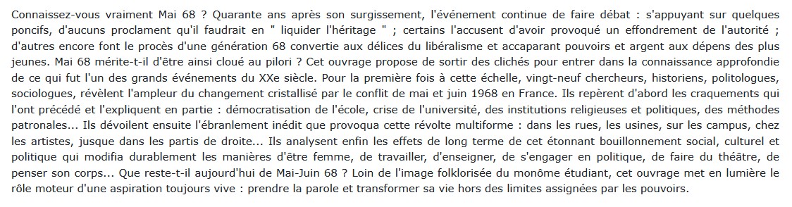 Mai-Juin 68, Bernard Pudal, Boris Gobille, Fréd