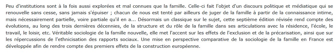 Sociologie de la famille, Martine Segalen
