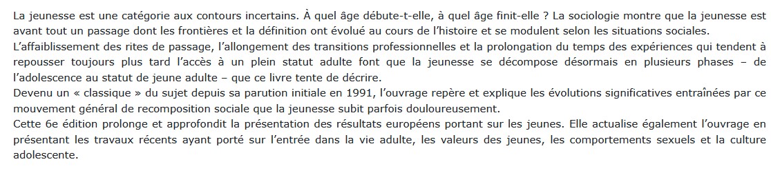 Sociologie de la jeunesse, Olivier Galland