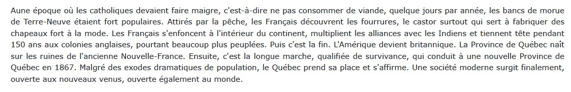 Une histoire du Québec