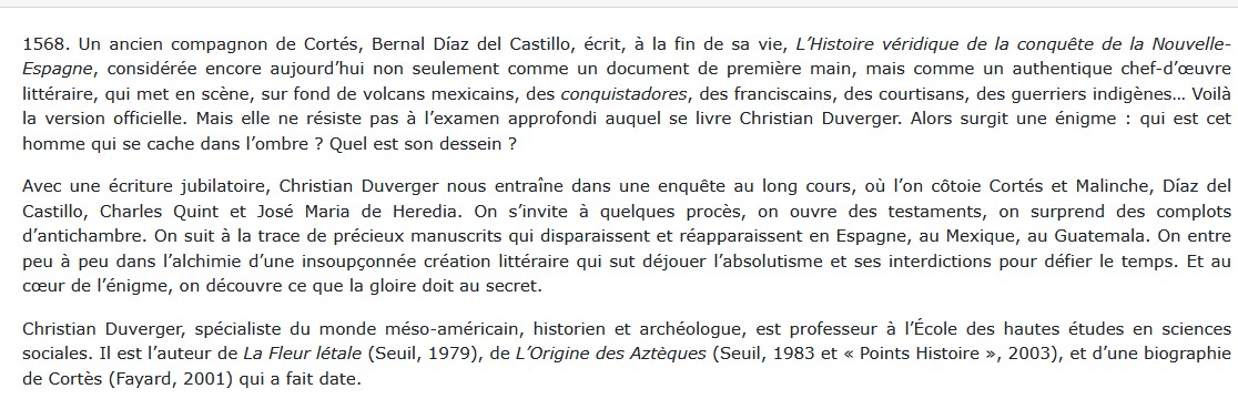 Cortès et son double, Christian Duverger
