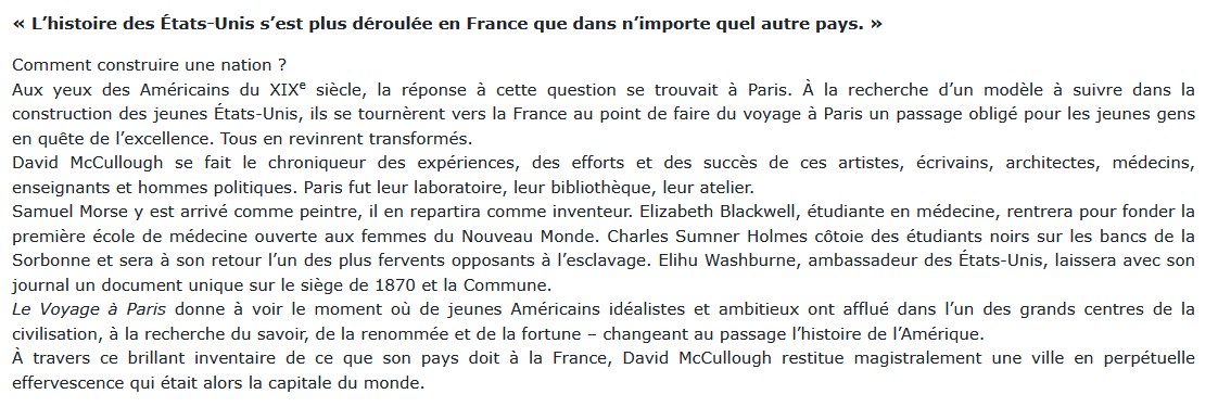 Les Américains à l'école de la France 1830-1900