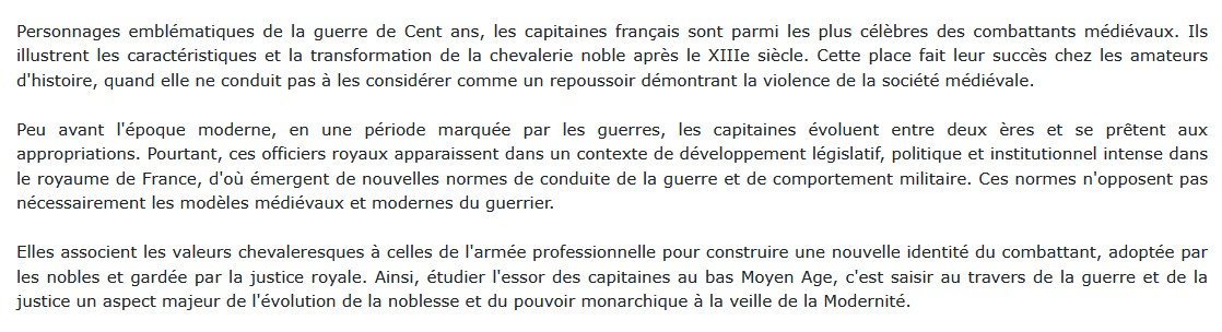 Les capitaines dans le royaume de France (2 volumes), Loïc Cazaux 