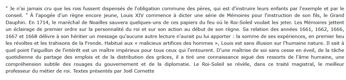 Mémoires de Louis XIV
