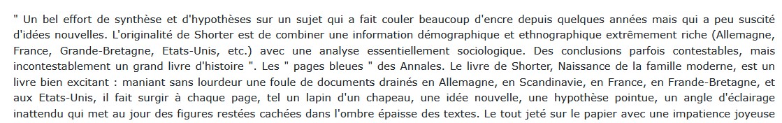 Naissance de la famille moderne XVIIIe-XXe siècle, Edward Shorter