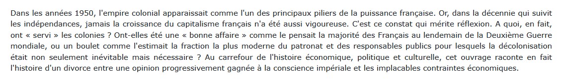 Empire colonial et capitalisme français Jacques Marseille