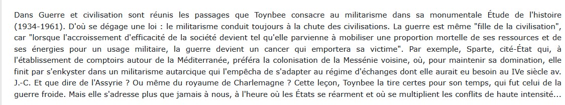 Guerre et civilisation, Arnold Joseph Toynbee