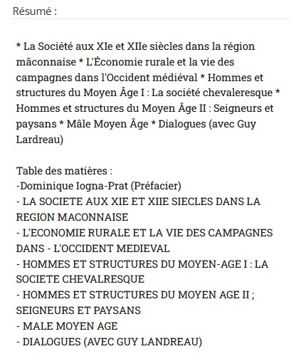 Qu'est-ce que la société féodale - Georges Duby