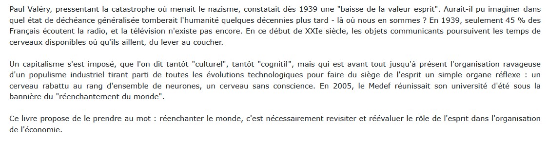 Réenchanter le monde - STIEGLER