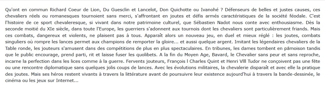 Rompez les lances ! 