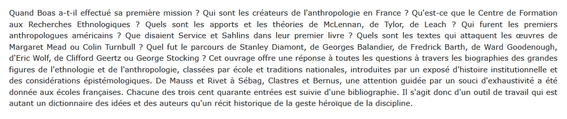 Dictionnaire des ethnologues et des anthropologues, Gérald Gaillard