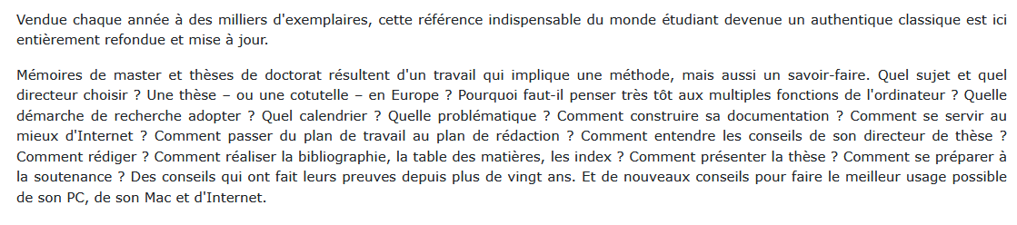L'art de la thèse, Michel Beaud