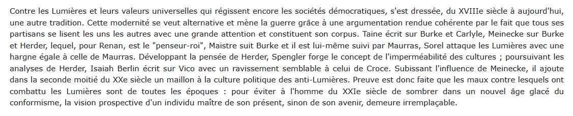 Les anti-Lumières, Zeev Sternhell 