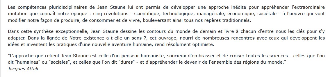 Les clés du futur Jean Staune