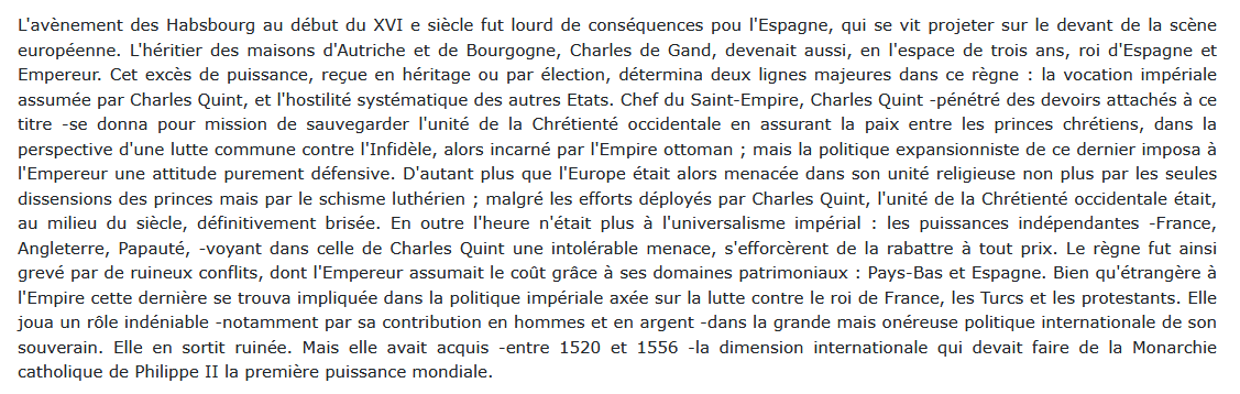 Synthèse sur l'Espagne impériale de Charles Quint, Michèle Escamilla 