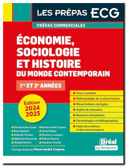 Économie, sociologie et histoire du monde contemporain 2024-2025 - 1re Et 2e Années