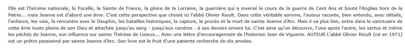 Jeanne d'Arc Olivier Rioult