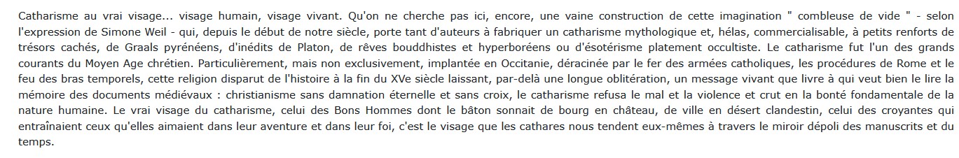 Le vrai visage du catharisme, Anne Brenon 